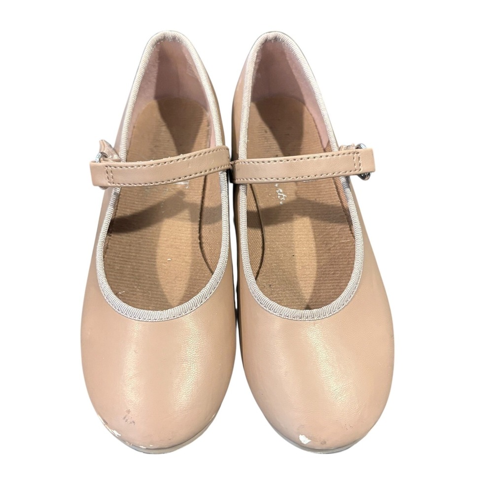 American‎ Ballet Theatre Spotlight Tap Shoes Girls 10.5 Tan Mary Jane Strap